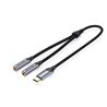 ADAPTADOR USB-C A 2 JACK 3.5 HEMBRA GRIS VENTION - BGNHY