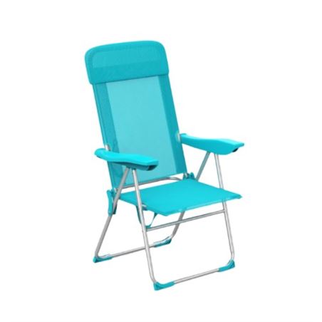 SILLA PLEGABLE 5 POSICIONES ALUMINIO C/COJIN AGUAMARINA 60X60X110CM - 10311