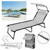 TUMBONA C/ PARASOL GOA TEXTILENO GRIS CLARO 189X60X30CM - 15942