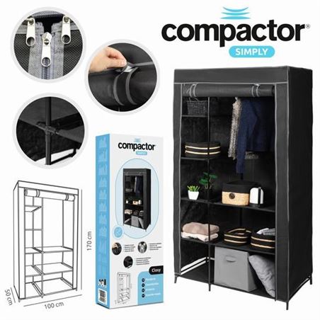ARMARIO TELA 8 ESTANTES/1 BARRA 100X50X170CM COMPACTOR - 200202