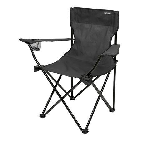 SILLA PLEGABLE DE CAMPING CON POSAVASOS GRIS OSCURO SUNGARDEN - SG0209-1