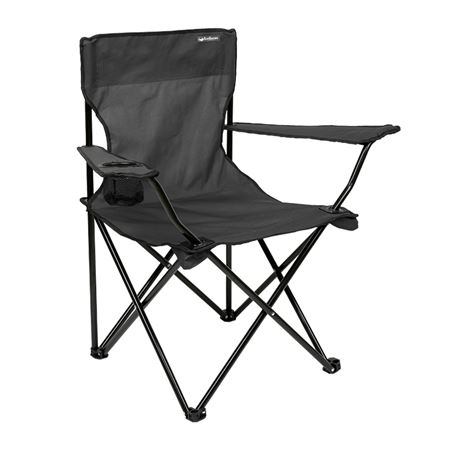 SILLA PLEGABLE DE CAMPING CON POSAVASOS GRIS OSCURO SUNGARDEN - SG0209-2