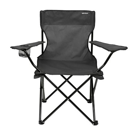 SILLA PLEGABLE DE CAMPING CON POSAVASOS GRIS OSCURO SUNGARDEN - SG0209-3