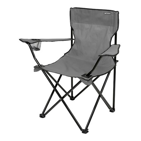 SILLA PLEGABLE DE CAMPING CON POSAVASOS GRIS SUNGARDEN - SG0210-1