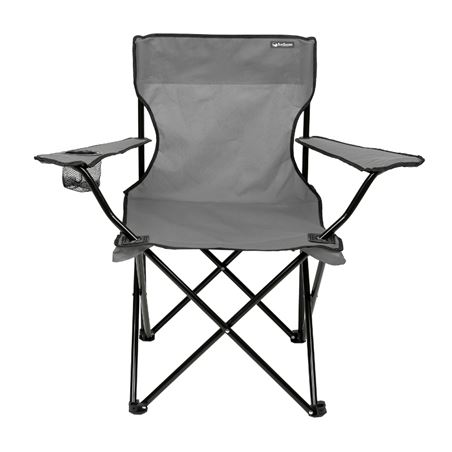 SILLA PLEGABLE DE CAMPING CON POSAVASOS GRIS SUNGARDEN - SG0210-3