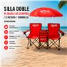 SILLA DOBLE PLEGABLE DE CAMPING CON NEVERA Y SOMBRILLA SUNGARDEN - SG0212-2