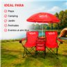 SILLA DOBLE PLEGABLE DE CAMPING CON NEVERA Y SOMBRILLA SUNGARDEN - SG0212-3