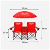 SILLA DOBLE PLEGABLE DE CAMPING CON NEVERA Y SOMBRILLA SUNGARDEN - SG0212-9