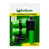 SET 4PCS BOQUILLA DE RIEGO + ADAPTADORES PARA MANGUERA 3/4" SUNGARDEN - SG0197-4