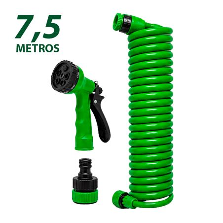 MANGUERA ESPIRAL DE JARDIN 7.5 METROS CON PISTOLA DE RIEGO SUNGARDEN - SG0206