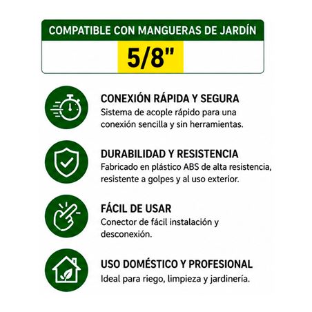 CONECTOR RAPIDO PARA MANGUERA 5/8" SUNGARDEN - SG0200-2
