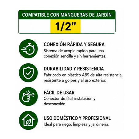 CONECTOR RAPIDO PARA MANGUERA 1/2" SUNGARDEN - SG0199-2