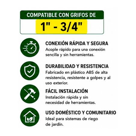 ADAPTADOR DE GRIFO 1" - 3/4" PARA RIEGO SUNGARDEN - SG0203-2