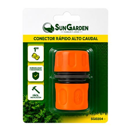 CONECTOR RAPIDO ALTO CAUDAL PARA MANGUERA 1" SUNGARDEN - SG0204-4