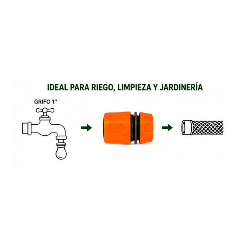 CONECTOR RAPIDO ALTO CAUDAL PARA MANGUERA 1" SUNGARDEN - SG0204-3