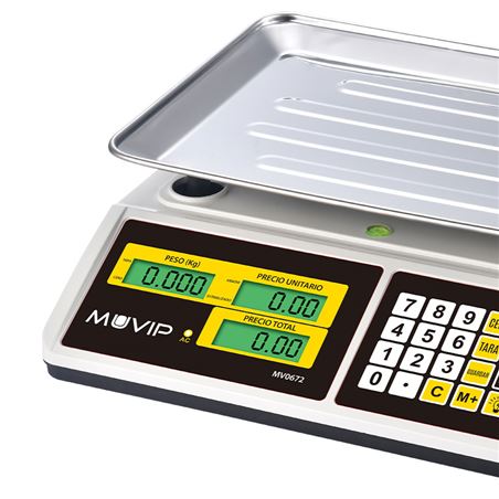 BASCULA COMERCIAL CON DISPLAY LCD 40KG MUVIP - MV0672-1