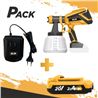 PISTOLA DE PINTAR 20V (SIN BATERÍA) + BATERIA 20V 2AH + CARGADOR DE BATERÍA - PACK274