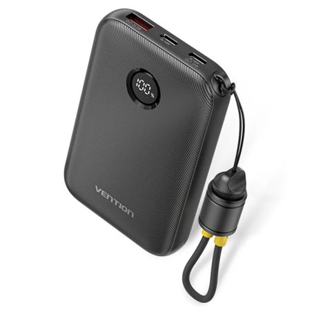 POWERBANK 10000MAH CON DISPLAY 22.5W NEGRO VENTION - FKAB0-C