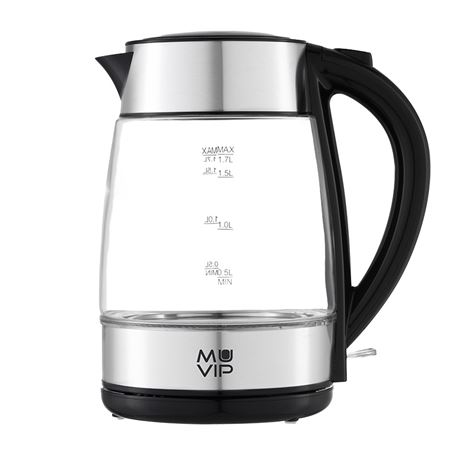 HERVIDOR DE AGUA CRISTAL INOX 1.7 LITROS 2200W MUVIP - MV0687