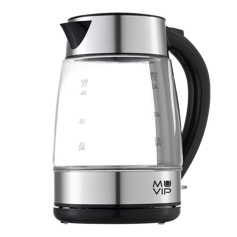 HERVIDOR DE AGUA CRISTAL INOX 1.7 LITROS 2200W MUVIP - MV0687-1