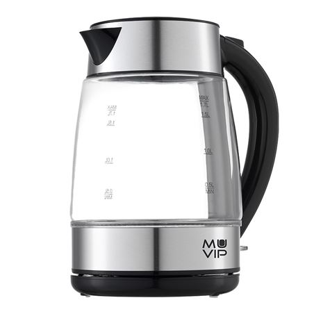 HERVIDOR DE AGUA CRISTAL INOX 1.7 LITROS 2200W MUVIP - MV0687-1