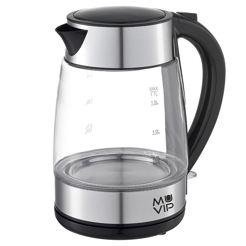 HERVIDOR DE AGUA CRISTAL INOX 1.7 LITROS 2200W MUVIP - MV0687-2