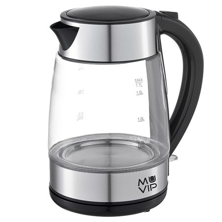 HERVIDOR DE AGUA CRISTAL INOX 1.7 LITROS 2200W MUVIP - MV0687-2