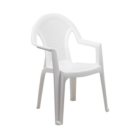 SILLA CON REPOSABRAZOS RATTAN BLANCA - 76194