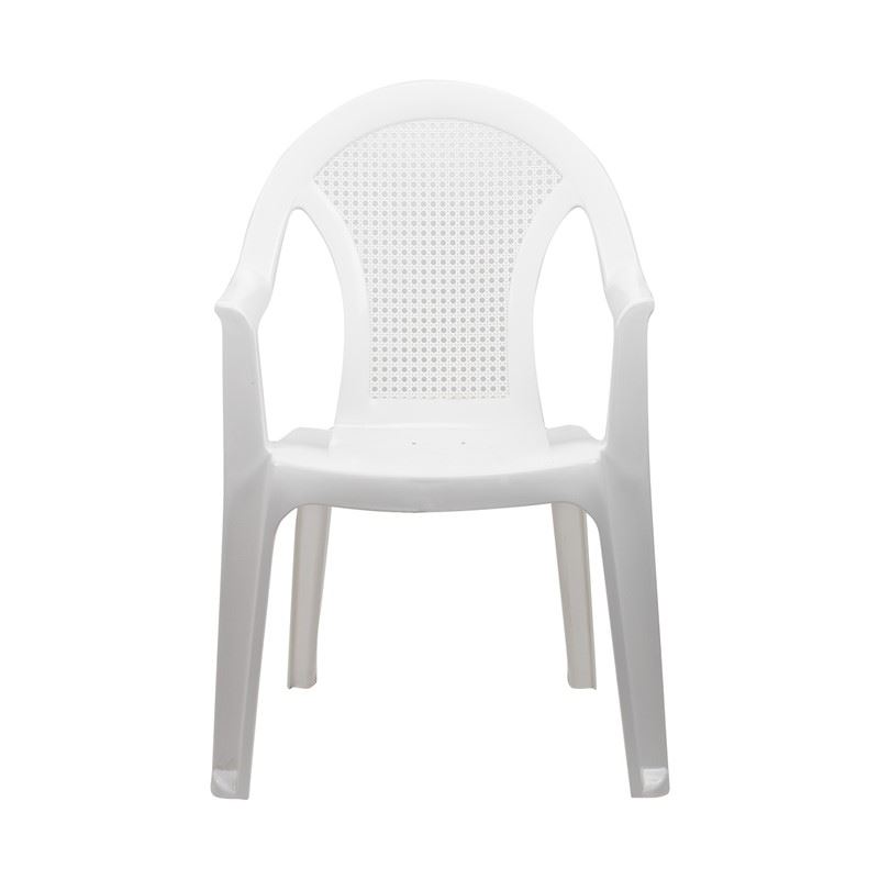 SILLA CON REPOSABRAZOS RATTAN BLANCA - 76194-1