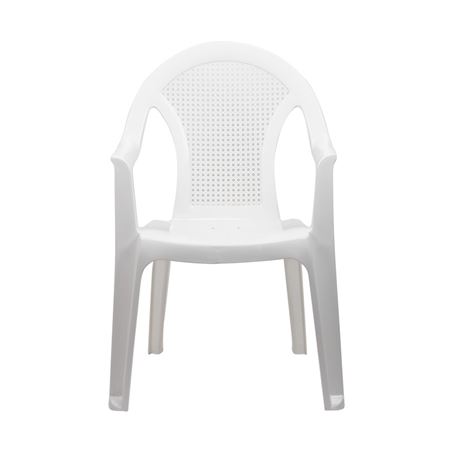 SILLA CON REPOSABRAZOS RATTAN BLANCA - 76194-1