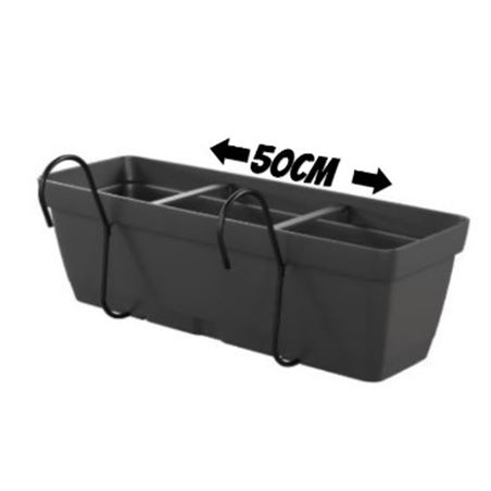 MACETA COLGANTE RECTANGULAR 50CM ANTRACITA FLYCURVED ARTPLAST - FLY.050.CU.AN-2