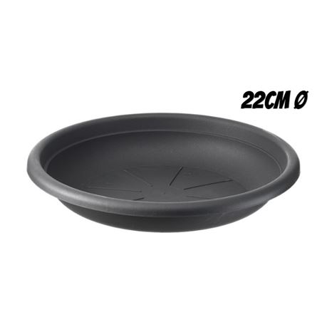 PLATO PARA MACETA 22CM ANTRACITA ARTPLAST - SOT-022.SV.AN