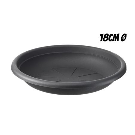 PLATO PARA MACETA 18CM ANTRACITA ARTPLAST - SOT-018.SV.AN