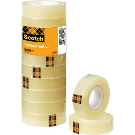 PACK 10 CINTAS ADHESIVAS DE 15MMX33MTS TRANSPARENTES SCOTCH 3M - 140958