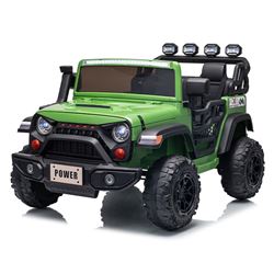 COCHE INFANTIL A BATERIA CON CONTROL REMOTO JEEP 4X4 VERDE - 33055-1