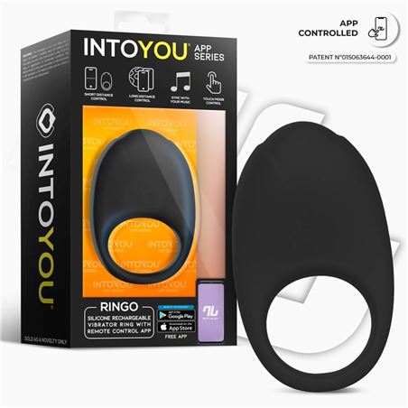 ANILLO VIBRADOR SERIE RINGO NEGRO CON APP INTOYOU - 8436626093195-3