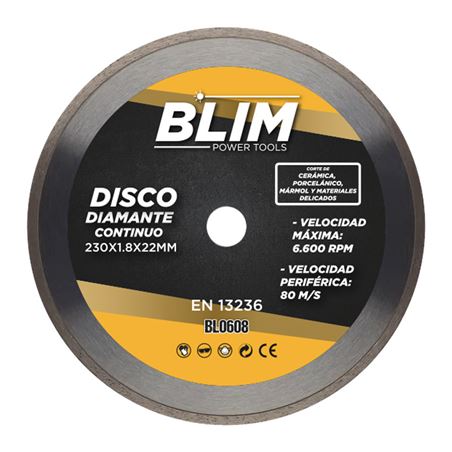 DISCO DIAMANTE CONTINUO 230X1.8X22MM BLIM - BL0608-1