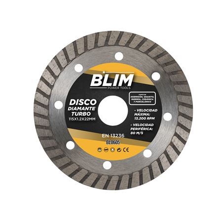 DISCO DIAMANTE TURBO 115X1.2X22MM BLIM - BL0605-1