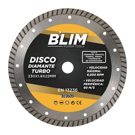 DISCO DIAMANTE TURBO 230X1.8X22MM BLIM - BL0609-1