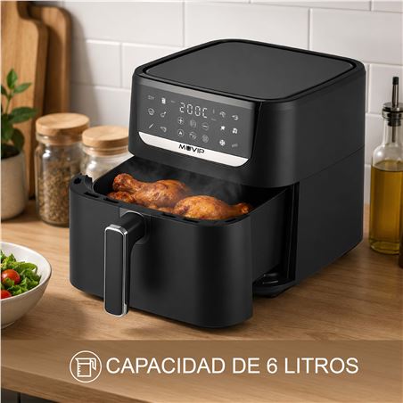 FREIDORA AIRE CALIENTE AIRCOOK 6 LITROS 1500W PANTALLA TACTIL MUVIP - MV0701-4