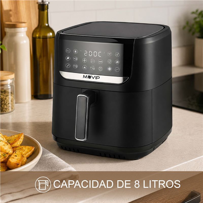 FREIDORA AIRE CALIENTE AIRCOOK 8 LITROS 1750W PANTALLA TACTIL MUVIP - MV0702-4