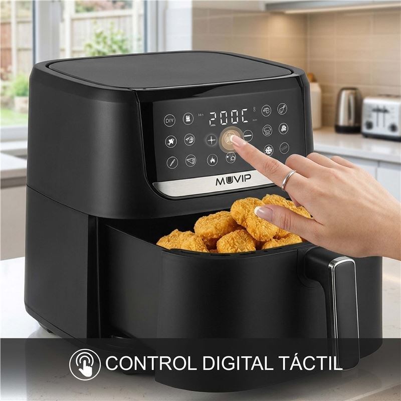 FREIDORA AIRE CALIENTE AIRCOOK 8 LITROS 1750W PANTALLA TACTIL MUVIP - MV0702-6