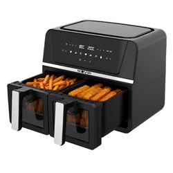 FREIDORA DE AIRE AIRCOOK DIGITAL DOBLE CESTA 9L 1700W CON VENTANA MUVIP - MV0703-1