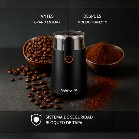 MOLINILLO ELÉCTRICO DE CAFÉ Y ESPECIAS 150W MUVIP - MV0692-6