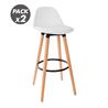 PACK 2 TABURETES ACOLCHADOS CON RESPOSAPIÉS BLANCOS MUVIP - MV0688