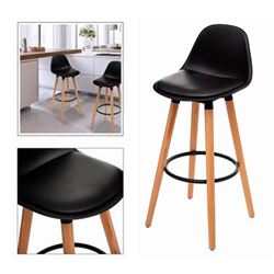 PACK 2 TABURETES ACOLCHADOS CON RESPOSAPIÉS NEGROS MUVIP - MV0690 2