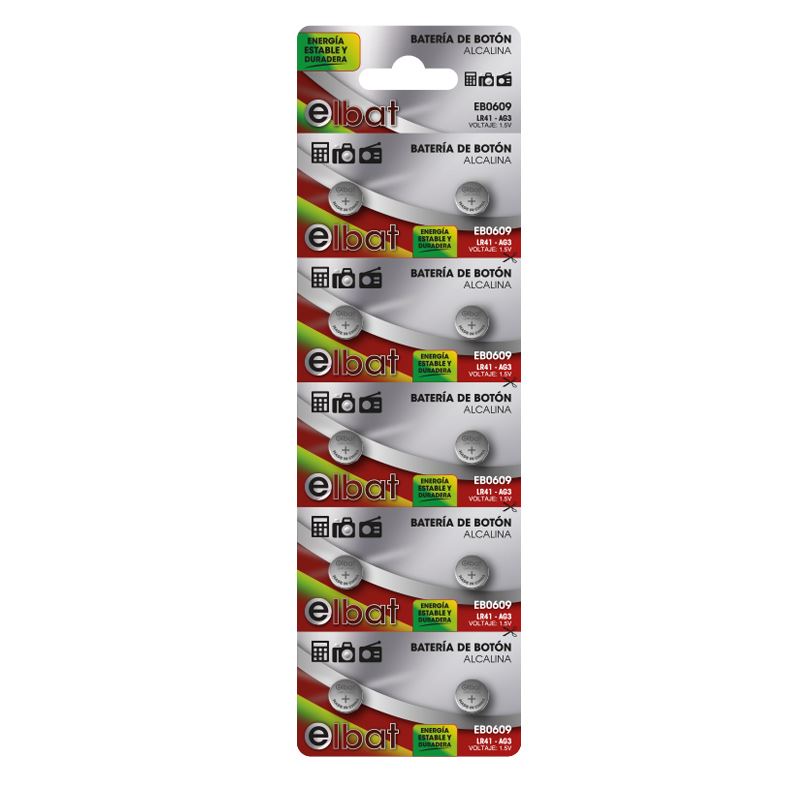 PACK 10 PILAS ALCALINAS BOTON LR41 AG3 ELBAT - EB0609