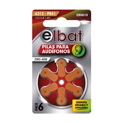PILAS AUDIFONO A312 PR41 1.45V 6UD ELBAT - EB0610-1