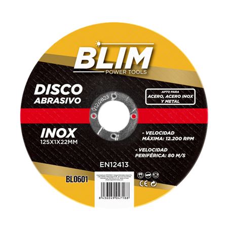 DISCO ABRASIVO INOX 125X1X22MM BLIM - BL0601