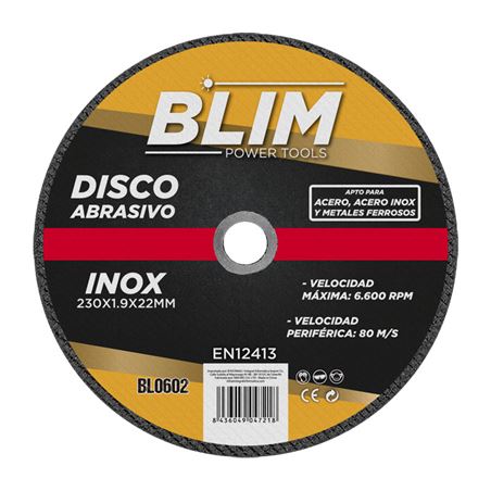 DISCO ABRASIVO INOX 230X1.9X22MM BLIM - BL0602